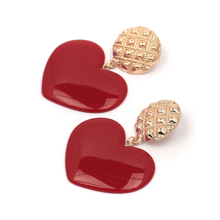 Brincos de Pino Retro em Acrílico com Coração de Pêssego para Mulher, Preto, Rosa Vermelho, Vermelho, Amarelo, Azul, Rosa Frio, Vermelho Rosado, Branco, Rosa Claro, Rosa Claro Pele, Castanho Claro, Rosa Pele, Azul Escuro, Caqui, Roxo