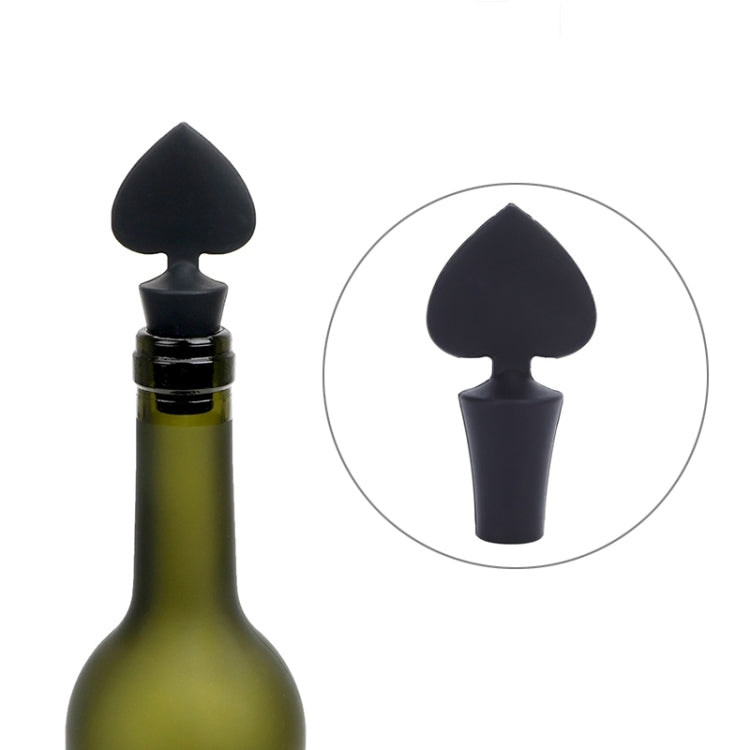 Tampa de Vinho de Silicone Série Poker, 12 PCS em Forma de Coração Pêssego, 12 PCS em Forma de Poker, 12 PCS em Forma de Ameixa Preta, 12 PCS em Forma de Quadrado Vermelho