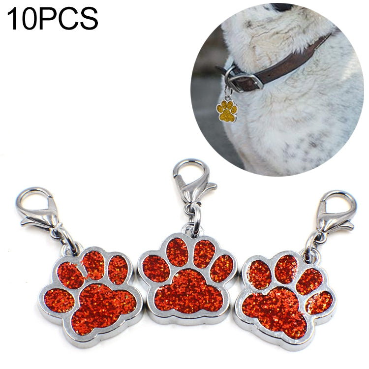 10 PCS Esmalte Gato Cão Urso Pegadas Chaveiro para Fazer Joias