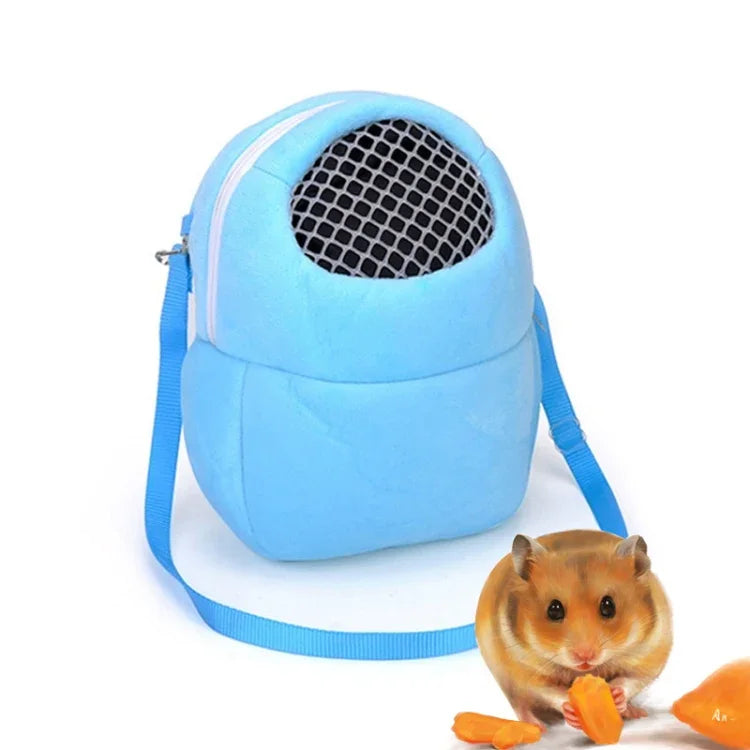 Bolsa para Animais Pequenos Transportadora para Hamster Cor Pura Bolsa de Viagem com Trela, S