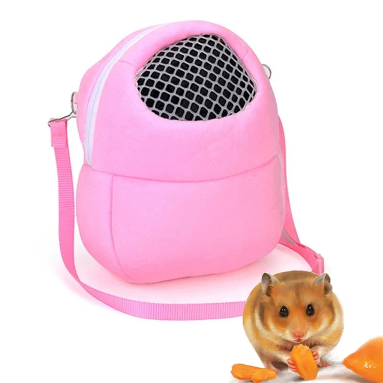 Bolsa para Animais Pequenos Transportadora para Hamster Cor Pura Bolsa de Viagem com Trela, S