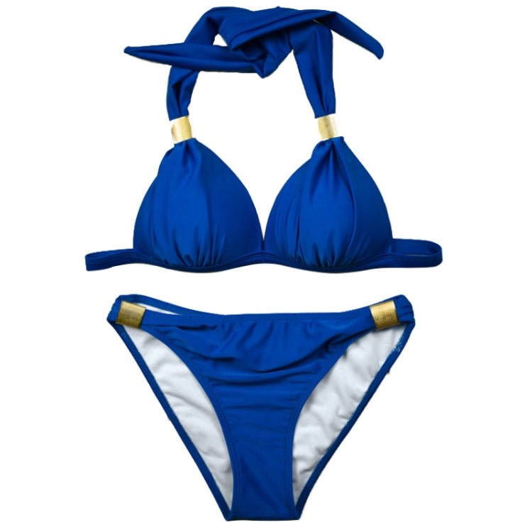 Conjunto de fato de banho sexy de cor sólida 2 em 1 para senhora, biquíni de praia, S, M, L, XL, XXL