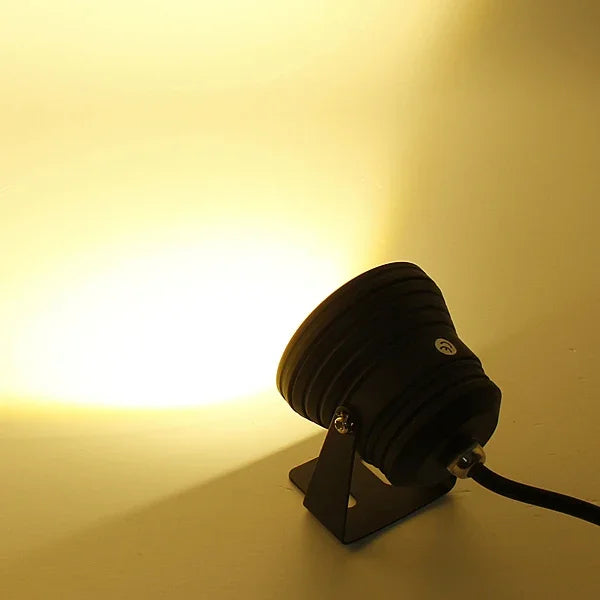 Projetor subaquático para piscina de 10W com temporizador, projetor subaquático para aquário DC 12V, luz branca quente, luz branca