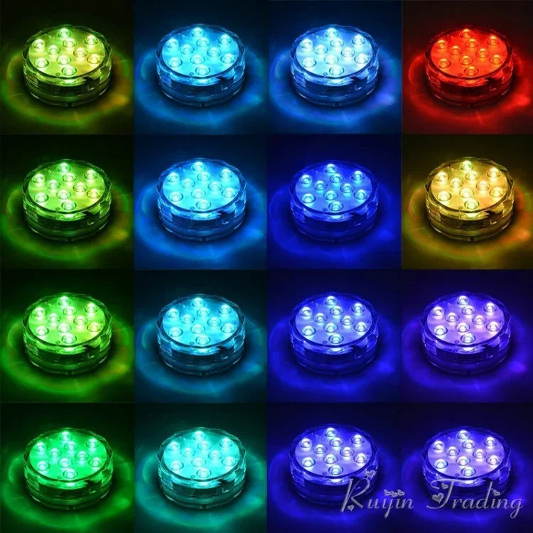 Luz Subaquática Impermeável para Aquário com Botão RGB para Mergulho