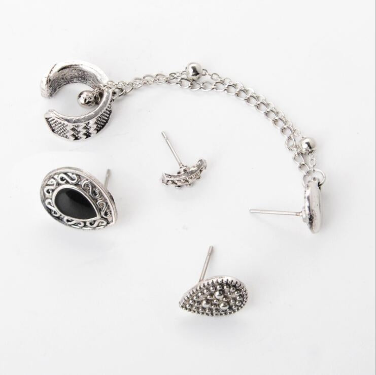 Conjunto de Brincos com Borla Estilo Punk Boémio Vintage com Coroa para Mulheres