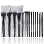 Conjunto de Pincéis de Maquilhagem com Cerdas Sintéticas Macias da Marca Zoreya Ferramentas para Maquilhagem dos Olhos Cruelty Free Pincéis de Mistura, Vinco e Base Pretos