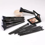 Conjunto de Pincéis de Maquilhagem com Cerdas Sintéticas Macias da Marca Zoreya Ferramentas para Maquilhagem dos Olhos Cruelty Free Pincéis de Mistura, Vinco e Base Pretos