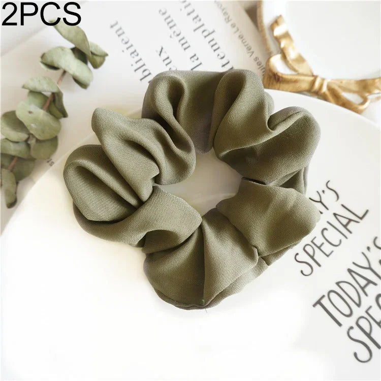 2 PCS Faixa de Cabelo Anel de Intestino Grosso Feminina Elástica para Rabo de Cavalo Joia de Cabelo Sem Costura de Tecido