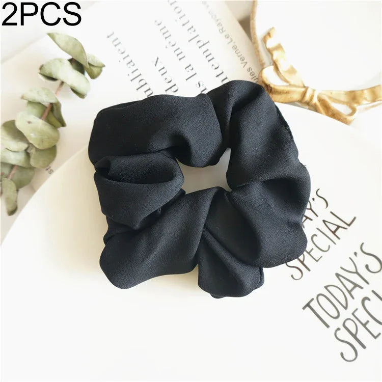 2 PCS Faixa de Cabelo Anel de Intestino Grosso Feminina Elástica para Rabo de Cavalo Joia de Cabelo Sem Costura de Tecido