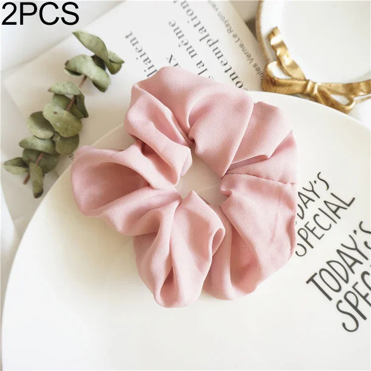2 PCS Faixa de Cabelo Anel de Intestino Grosso Feminina Elástica para Rabo de Cavalo Joia de Cabelo Sem Costura de Tecido