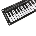 Piano Portátil de 49 Teclas Enrolado à Mão com Trompete para Crianças Iniciantes Praticarem, Piano Enrolado à Mão de 49 Teclas