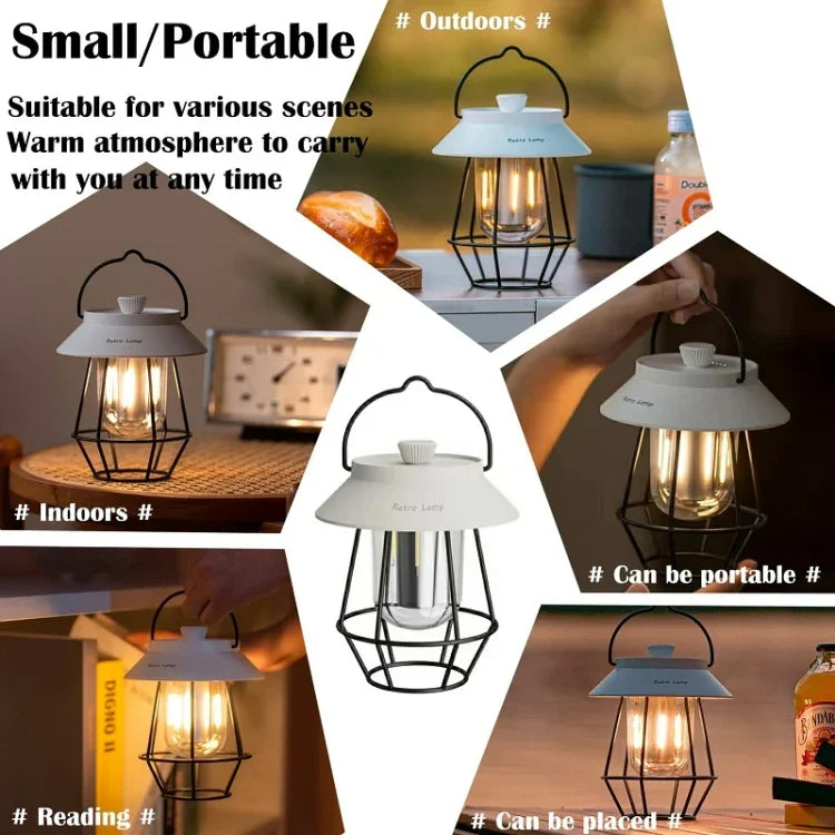 Luzes penduradas para campismo ao ar livre, iluminação para tendas, luzes de ambiente, pega preta, pega branca