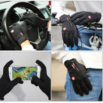 Luvas de Bicicleta de Couro Quentes e Macias para Desporto ao Ar Livre Inverno para Homens e Mulheres, L, M, S, XL