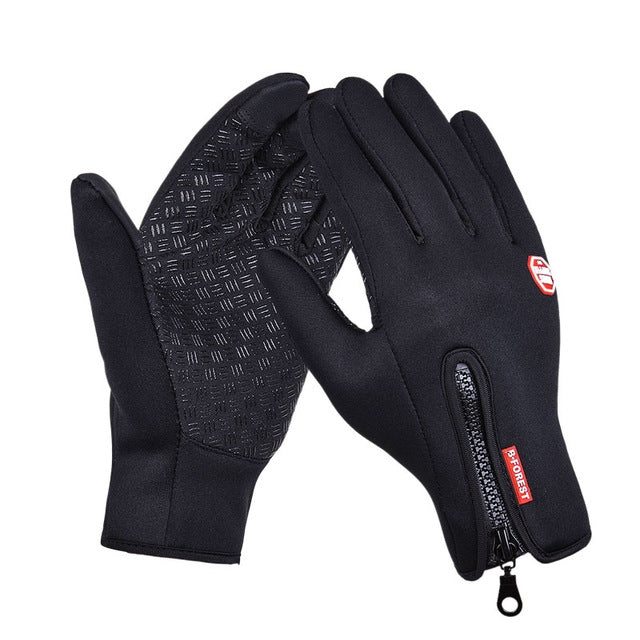 Luvas de Bicicleta de Couro Quentes e Macias para Desporto ao Ar Livre Inverno para Homens e Mulheres, L, M, S, XL