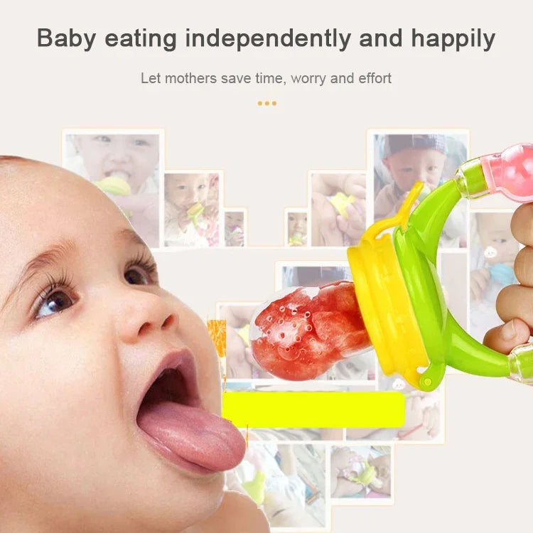 Mamilo para Bebé, Alimentação com Comida Fresca, Fruta, Leite, Garrafas de Aprendizagem, Alça para Beber, Chupeta de Dentição com Sino, S