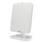 Espelho de Maquilhagem LED Simples e Estiloso Três Dobras Quadrado, Lâmpada Monocromática Ligada à Tomada, Modelo de Lâmpada Monocromática com Carregamento, Modelo de Carregamento com Luz Tricolor