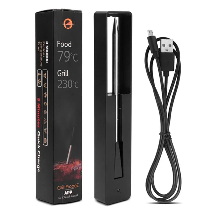 Termómetro inteligente sem fios Bluetooth para forno de cozinha BBQ, intervalo de temperatura dos alimentos: 0-100 graus