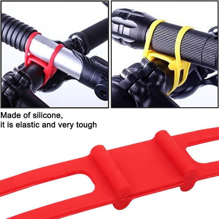 5 Peças de Correia de Silicone para Lanterna de Bicicleta de Montanha, Suporte Elástico para Telefone e Lanterna