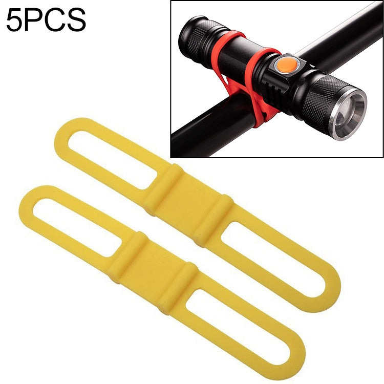 5 Peças de Correia de Silicone para Lanterna de Bicicleta de Montanha, Suporte Elástico para Telefone e Lanterna