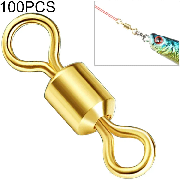 100 Peças de Acessórios para Pesca Zimu Giratório Dourado Acessórios para Pesca, Comprimento 1,1cm, Comprimento 1,0cm, Comprimento 0,9cm, Comprimento 0,8cm