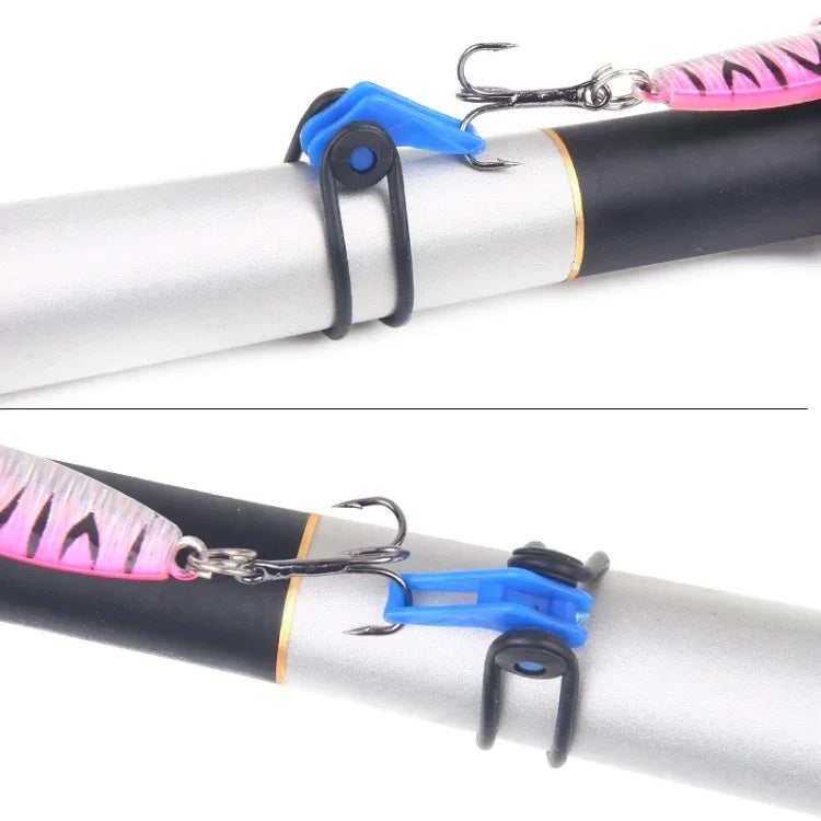 10 Peças/Saco Suporte de Anzol de Pesca em Plástico para Vara de Pesca Iscos Suporte de Segurança Equipamento de Pesca, Vermelho, Roxo, Preto, Azul, Amarelo, Rosa, Laranja, Verde