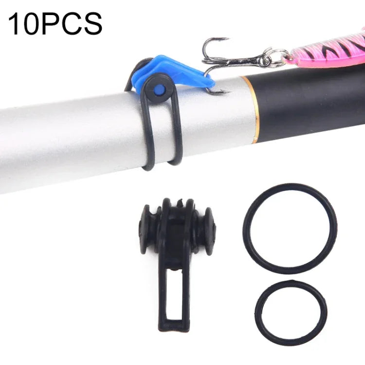 10 Peças/Saco Suporte de Anzol de Pesca em Plástico para Vara de Pesca Iscos Suporte de Segurança Equipamento de Pesca, Vermelho, Roxo, Preto, Azul, Amarelo, Rosa, Laranja, Verde