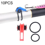 10 Peças/Saco Suporte de Anzol de Pesca em Plástico para Vara de Pesca Iscos Suporte de Segurança Equipamento de Pesca, Vermelho, Roxo, Preto, Azul, Amarelo, Rosa, Laranja, Verde