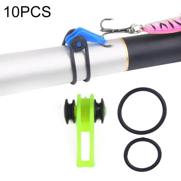 10 Peças/Saco Suporte de Anzol de Pesca em Plástico para Vara de Pesca Iscos Suporte de Segurança Equipamento de Pesca, Vermelho, Roxo, Preto, Azul, Amarelo, Rosa, Laranja, Verde