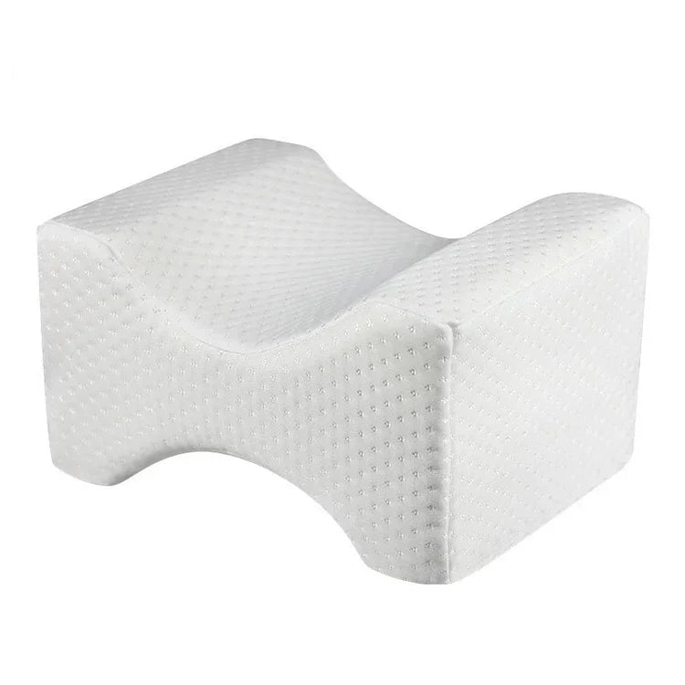 Almofada Ortopédica em Espuma de Memória para Joelhos, Apoio para Dormir, Alívio de Dor na Ciática, Costas, Anca e Articulações, Almofada de Contorno para Coxa e Perna, Branco, Branco+Bandagem, Azul Marinho com Grade+Bandagem