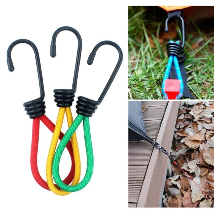 3 fivelas elásticas para corda de tenda de campismo ao ar livre, alta elasticidade para fixação, acessórios para campismo, entrega com cor aleatória, fivela para corda elástica