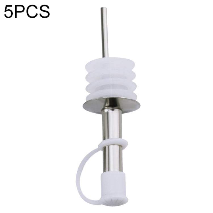 5 PCS Tampas para Garrafas de Vidro, Tampas de Aço Inoxidável para Óleo, Tampas de Silicone, Boca Direta com Chapéu Branco, Tampa Automática com Chapéu Branco, Boca Direta com Chapéu Preto, Tampa Automática com Chapéu Preto