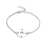 Conjunto de 3 Peças de Corrente com Contas de Bússola Oca Boémia Prateada para Mulheres