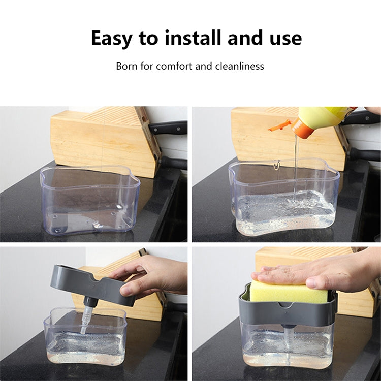 Dispenser de Sabão Pressão para Cozinha Detergente, Cinzento
