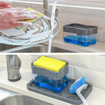 Dispenser de Sabão Pressão para Cozinha Detergente, Cinzento
