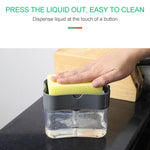 Dispenser de Sabão Pressão para Cozinha Detergente, Cinzento