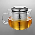 Infusor de Chá em Aço Inoxidável com Tampa como Bandeja de Gotejamento, Filtro de Chá em Aço Inoxidável