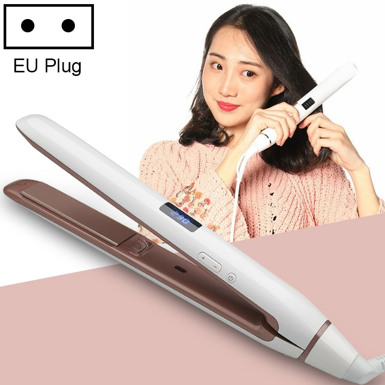 Alisador de Cabelo Profissional com Ecrã LED Placa de Revestimento Cerâmico Ferro de Alisar e Encaracolar Iónico