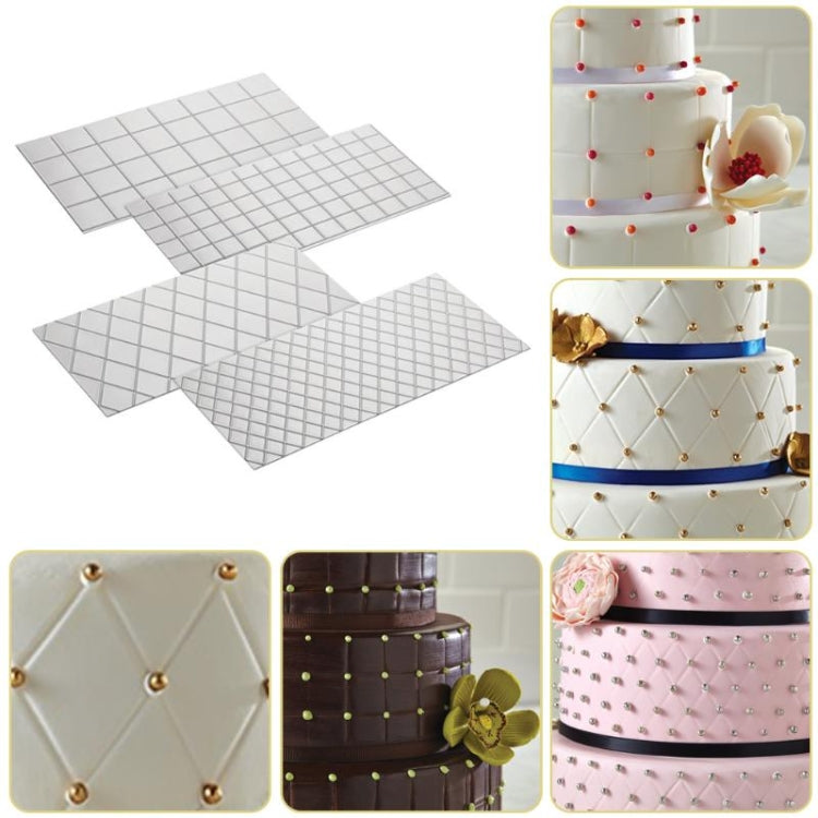 2 conjuntos de moldes DIY para bolos com textura Wexture, molde para fondant, padrão xadrez, rolo de rattan