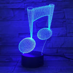 Lâmpada de Mesa Decorativa com Nota Musical 3D, Luz Visual Tátil com Mudança de Cor Colorida, Luz Noturna LED
