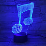Lâmpada de Mesa Decorativa com Nota Musical 3D, Luz Visual Tátil com Mudança de Cor Colorida, Luz Noturna LED