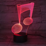 Lâmpada de Mesa Decorativa com Nota Musical 3D, Luz Visual Tátil com Mudança de Cor Colorida, Luz Noturna LED