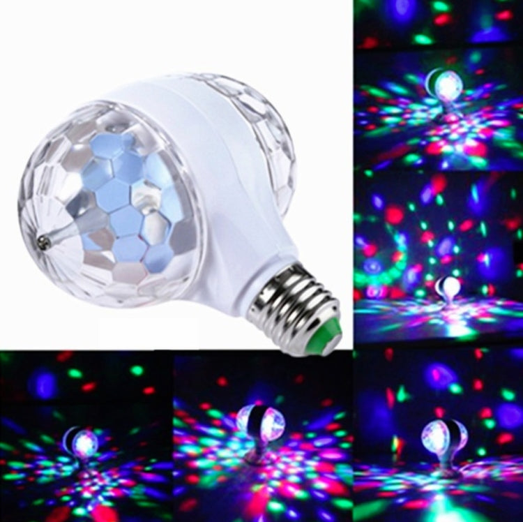Lâmpada Colorida de Cabeça Dupla LED 6W E27 Bola Mágica Rotativa Luz de Palco Projeção a Laser E27