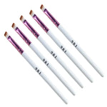 5 Pincéis para Sobrancelhas com Cabo de Madeira Branco e Biselados Pincel para Sobrancelhas Pincel para Sombra de Olhos