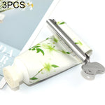 3 Dispositivos de Espremer Pasta de Dentes em Aço Inoxidável, Raspador para Cabelo, Ferramenta de Tingimento, Espremedor Metálico Semicircular, Espremedor para Cabelo