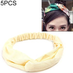 5 PCS Faixas de Cabelo Clássicas Femininas com Estampa Floral Retro