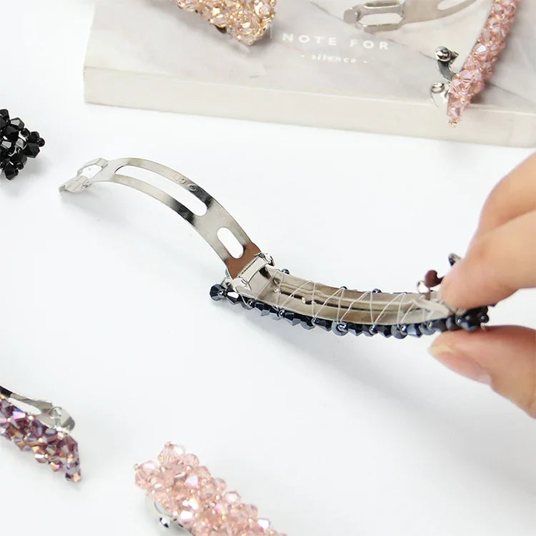 Acessórios de Cabelo de Moda para Raparigas Presilha Elástica com Cristais e Strass