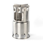 Fogão Portátil de Aço Inoxidável à Prova de Vento para Campismo, Conjunto de Fogão para Assar, Fogão a Lenha, Conjunto de Fogão + Fogão a Lenha