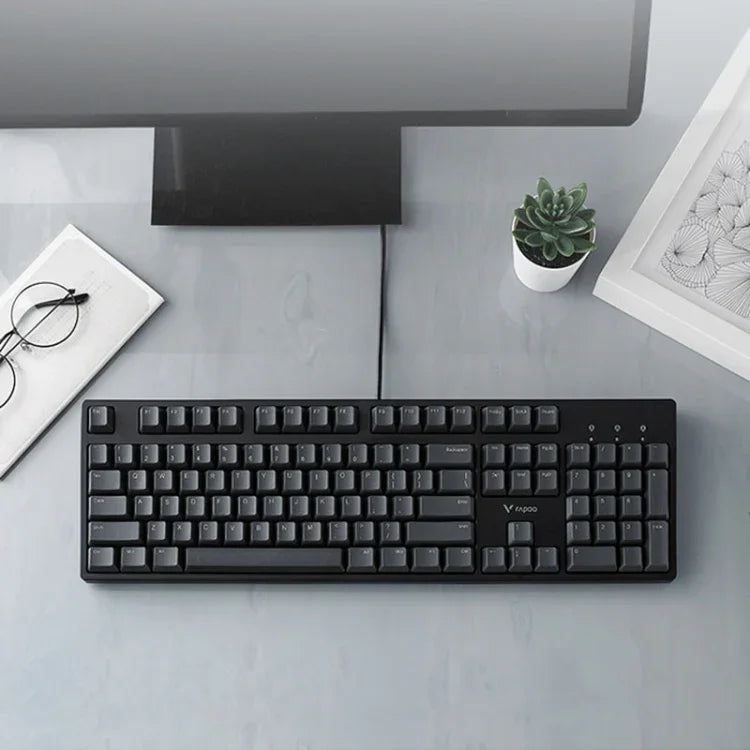 Rapoo V860 Teclado Mecânico de Jogo com Fios para Computador de Secretária, 61 Teclas, 87 Teclas, 104 Teclas