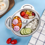 Prato de Jantar Infantil com Grelha de Aço Inoxidável para Uso Doméstico, Prato de Jantar