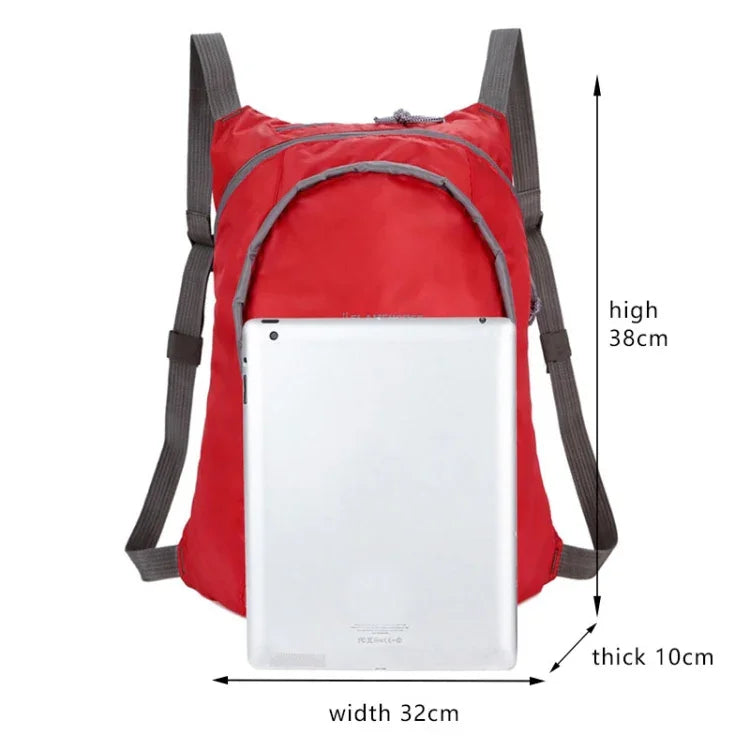 Mochila Dobrável Impermeável de Nylon para Mulheres e Homens, Viagem, Portátil, Confortável, Leve, Bolsa de Armazenamento Dobrável